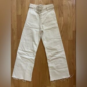 Zara Off-White Marine Straight Leg Jeans